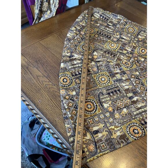 Vintage 1970s Women’s Egyptian Hieroglyph Retro Blouse & Skirt Set Sz 14 S/M - Picture 6 of 13